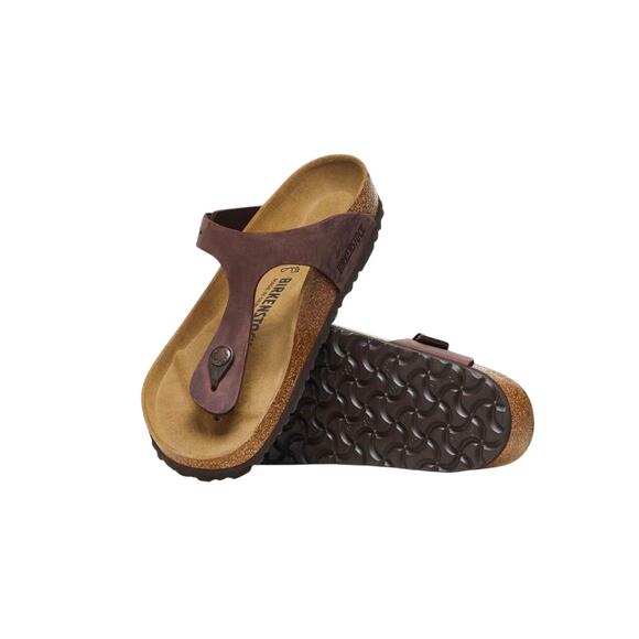 BIRKENSTOCK Gizeh Birko-Flor Leather Thong Sandal Sz 38(EU)/US7 Brown Germany - Picture 1 of 12
